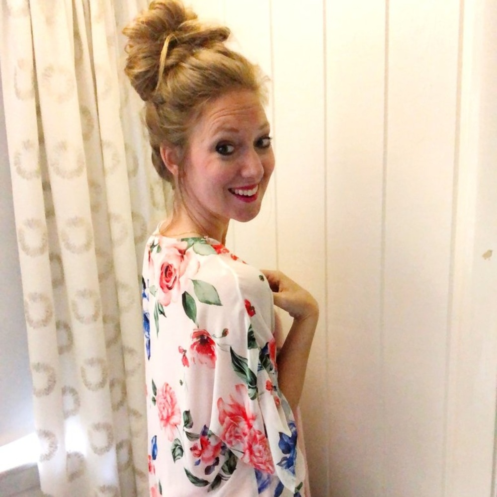 Floral chiffon kimono - size M